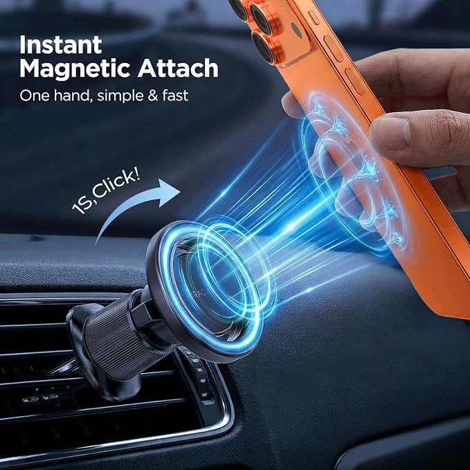 Car Phone Holder for Magsafe [Strong Magnets] Magnetic Phone Holders for Your Car, 360°Adjustable Air Vent Hands Free Cell Phone Mount Cradle Fit iPhone 17-12 & All Smartphones, Black