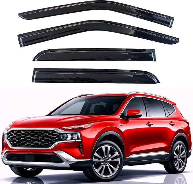 KPY Rain Guards Fit for 2019-2023 Hyundai Santa Fe, Out-Channel Window Visors Vent Wind Deflectors 4PC, Car Accessories for 19-23 Santa Fe