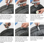 Universal Tire Repair Kit, Heavy Duty Car Emergency Tool Kit for Flat Tire Puncture Repair, 36 Pcs Value Pack, Tire Plug Kit fit for Autos, Cars, Motorcycles, Trucks, RVs, etc.