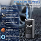 Cordless Tire Inflator Portable Air Pump - Car & Motorcycle Accessories, Dual-Pump, 1s Fast Inflation, 150PSI, Auto-Stop, Pressure Monitor, 5 Modes, LED Light