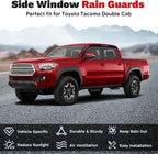 Tacoma Rain Guards - Window Visors for Toyota Tacoma Double Cab 2016-2023,Outside-Mount Tape-On Side Window Wind Deflectors for Tacoma Accessories,Vent Visors Shades Rainproof Black 4PCS