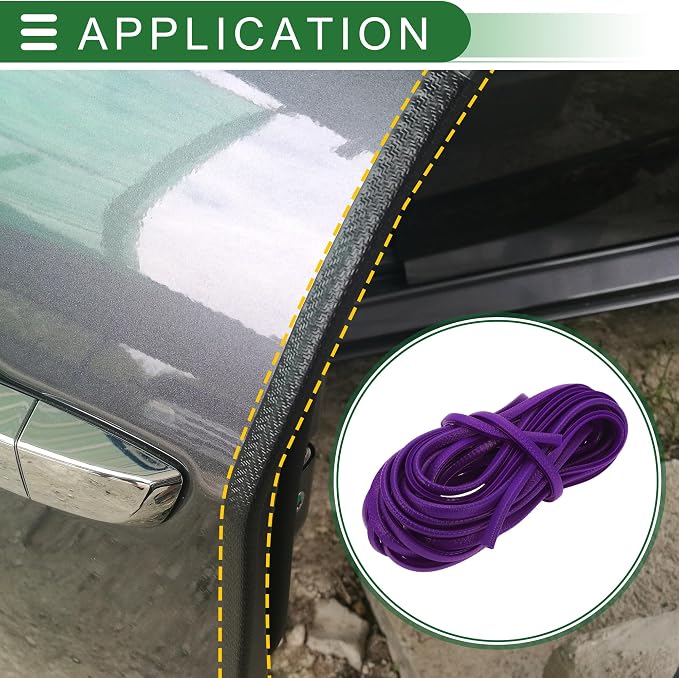 Universal Car Door Edge Protective Sealing Strip U-Type Door Scratch Protection Guard, 32.81ft 10m, Anti-scratch Collision, PVC Iron, Purple