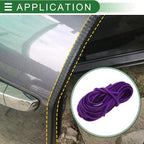 Universal Car Door Edge Protective Sealing Strip U-Type Door Scratch Protection Guard, 32.81ft 10m, Anti-scratch Collision, PVC Iron, Purple