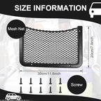 2 Pcs Boat Storage Net Bag, ABS Plastic Car Framed Mesh Net Holder, Phone & Cargo Organizer with Screws for Auto, Rv, Boat, Pontoon, Truck Pocket Storage (12 x 8 Inch)