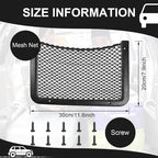 4 Pcs Boat Storage Net Bag, ABS Plastic Car Framed Mesh Net Holder, Phone & Cargo Organizer with Screws for Auto, Rv, Boat, Pontoon, Truck Pocket Storage (12 x 8 Inch)