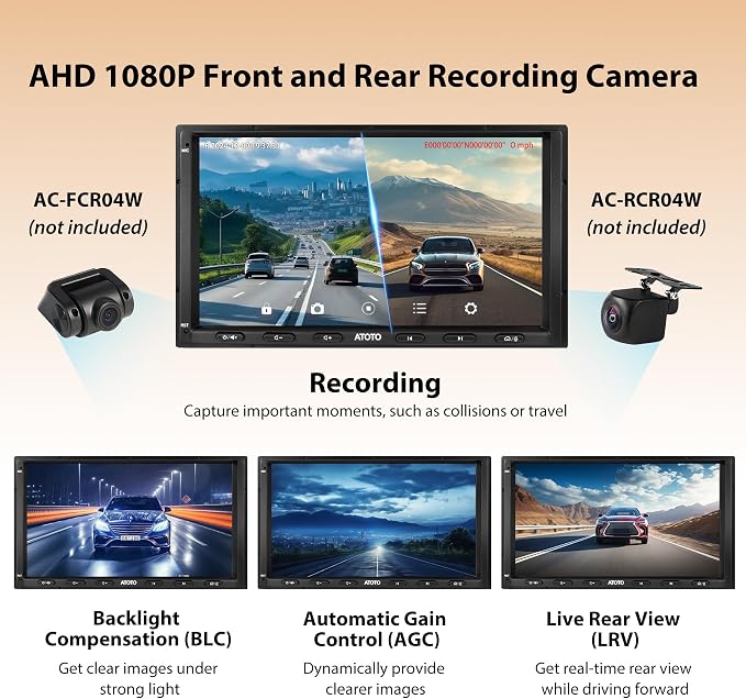 S8 8-Core 7inch Android Double Din Car Stereo Receivers, Wireless CarPlay & Android Auto, Built-in 4G, WiFi/BT/USB, Dual Bluetooth, 4G+32G, SCVC&HD LRV, DSP, AI Chat&GPS Tracking, S8G2A74MS