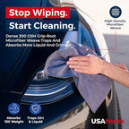 Microfiber Cleaning Cloth Grey - 100 Pcs (12.5"x12.5") - High Performance - 1200 Washes, Ultra Absorbent Microfiber Towel Weave Grime & Liquid for Streak-Free Mirror Shine - Car Washing Cloth
