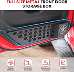 Metal Front Door Pocket Storage Box for Jeep Wrangler JL JLU 4XE 2018-2026 & Gladiator JT 2020-2023 2024 2025 2026 Accessories Door Organizer Storage Molle Panels (Not for Power Seats), 2PCS