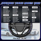 Ventilated Heart-Shaped Steering Wheel Cover with Anti-Slip Leather Grip. Compatible with Ford, Toyota, Honda, Nissan, and Chevrolet Vehicles for 14.5-15.2 inch Round Steering Wheels.