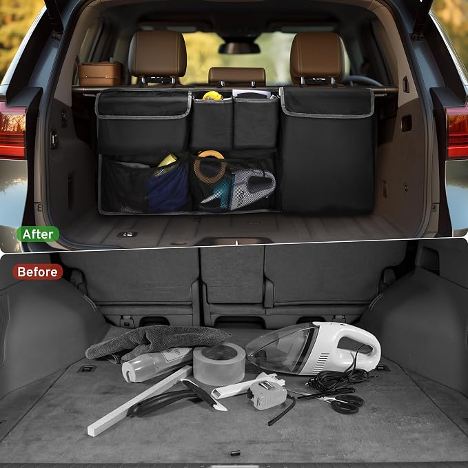 Car Trunk Organizer Storage Backseat Hanging Bag for Jeep Wrangler Grand Cherokee Renegade Cherokee Compass JL Wagoneer Patriot Liberty JK TJ Commander 2/4 Door SUV Accessories 2000-2025 2026