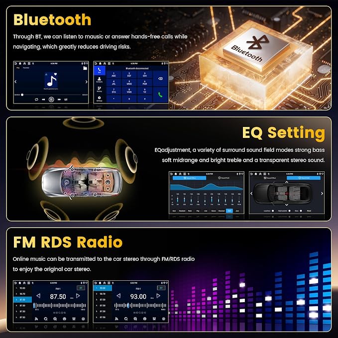4+128GB Android 15 Car Stereo for Toyota Corolla EX 2005-2012 Wireless Carplay Android Auto, 9 Inch Incell Touch Screen Car Stereo with GPS, Backup Camera, Bluetooth, FM/RDS, EQ, WiFi, SWC | Carplay Android Auto, Mirror Link,9"Incell Touch Screen Car R...