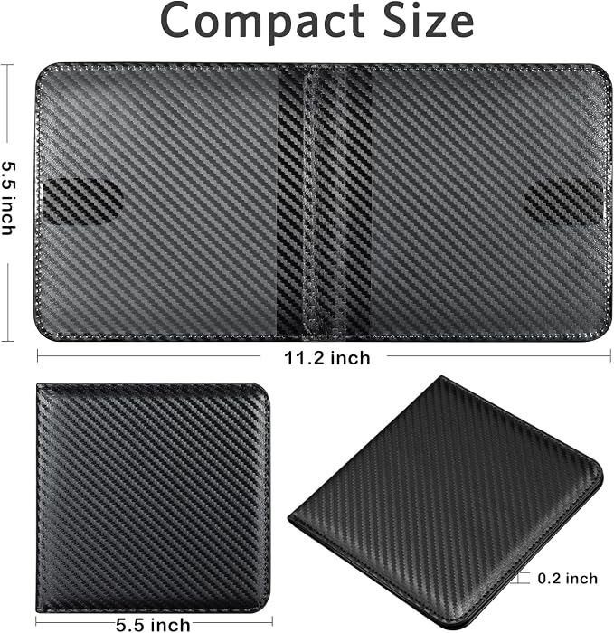 CoBak Car Registration and Insurance Holder - Small and Lightweight Vehicle Glove Box Car Organizer, Auto Truck Comparment Accessories Case for Essential Document, Driver License (Carbon Fiber Black)