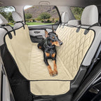 Dog Backseat Cover with Hammock for Cars, SUVs, and Trucks – Waterproof Layers, Nonslip Seat Protector, Durable Nylon Clips, K9 Shield with Heavy Duty Thread, (Extra Large, Tan)