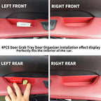 Door Handle Storage Box fit for Lexus RX 2023 2024 2025 2026 Accessories Car Pocket Organizer (4PCS Black TPE Storage Box-4 Door) (red)
