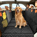 Megadream Dog Car Seat Cover Hard Bottom Back Seat Extender for Dogs 260LBS | Waterproof Scratch Resistant Rear Seat Pet Hammock with Mesh Window, Universal Fit for Sedan SUV Pickup Truck