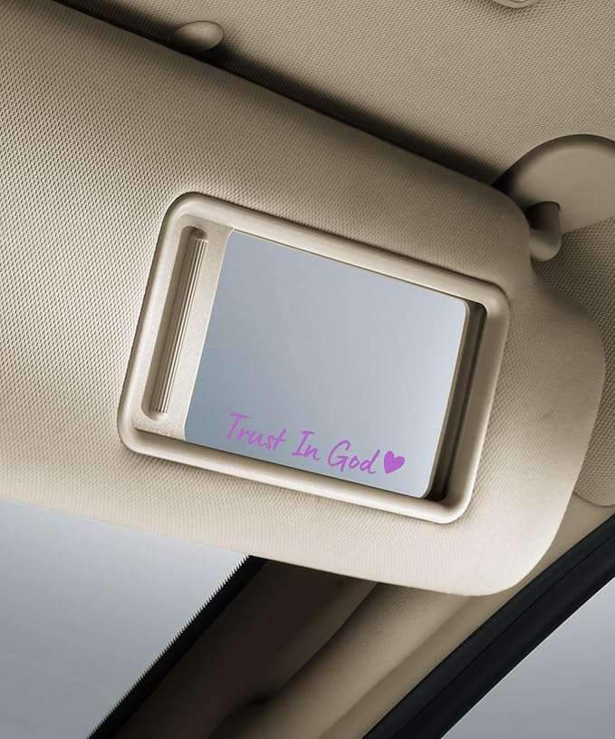 SCUARI 4PCS Car Stickers,Cars Decals,Car Accessories Trust in God Rearview Mirror Sticker,Auto Stickers and Decals,Auto Decals for Women,Trust in God Mirror Decoration,Fits Most Vehicles (Purple)