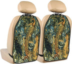 William Morris Forest Animals Raven Fox Peacock Blue Green Floral Car Seat Back Kick Protectors Kick Mats With Storage Pockets For Vehicles To Protect From Dirt Mud Scratches 2 Pack