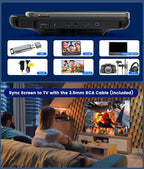 12" Dual Car DVD Players Portable DVD Players for Car Headrest Play a Same or Two Different Movies with 5-Hour Rechargeable Battery, Mounting Brackets, All Region, Support USB/Sync TV