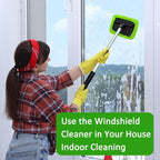 20 Pieces Windshield Cleaner Tool, Inside Car Windshield Cleaning Tool with 12 Microfiber Pads, 4 Spray Bottle, and Extendable Handles Car Window Cleaning Tool Kit, Green