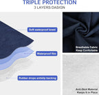 Waterproof Seat Cover Towel, 2PCS Premium Sweat Carseat Protector, Perfect for Universal Anti-Slip Car Truck SUV Seat, Great for Surfing Yoga Gym Workout, Navy Blue