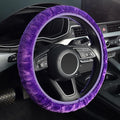 Purple Elastic Fuzzy Steering Wheel Cover, Microfiber Plush Steering Wheel Cover for Woman Girl,Winter Warm, Universal 15 inch