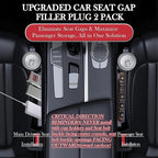 Car Seat Gap Filler Set of 2, Upgraded Car Side Seat Gap Fillers with Organizer, Cup Holder & Hook Function, Inserts Between Front Seats Console Catcher 4in1 Gap Stopper Fill Plug Storage Box (Black)