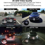 Q200 2K 1440P QHD Dash Cam for Cars, WiFi, WDR, Speed Red Light Cam Alerts, ADAS, 256GB Max, Parking Monitor, Super Night Vision (Free 32GB, 12V Cigar, Hardwiring Cable) (1CH Front)