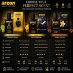 Car Perfume Gold - Air Freshener in Glass Bottle - Luxury Odor Eliminator Spray with Absorber Hanging Pad - Unique Fragrance & Long-Lasting Aroma for Vehicle, Office, Home - Made in Europe, 50ml
