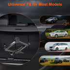 Scissor Jack, 2.5T(5512 Lbs), High-Strength Car Jack & Stand Kit with Rubber Pad, Tire Changing Kit with Ratchet Handle&Lug Wrench, Universal Vehicle Emergency Set for Various Models Black