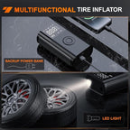 Tire Inflator Portable Air Compressor Battery Rechargeable 12VDC 150PSI Cordless Auto Shutoff w/Digital Pressure Gauge 2X Faster Inflation Pump for Car Motorcycle ATV UTV Bike