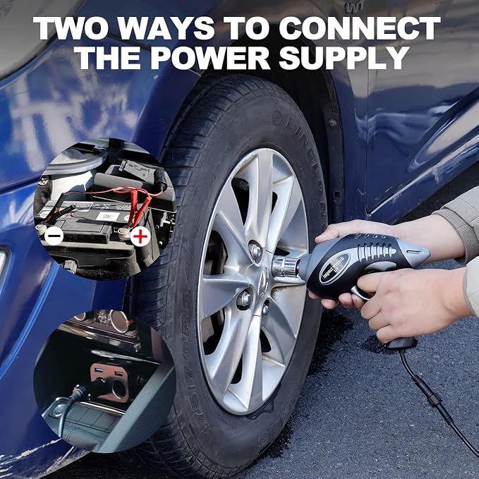 Electric Car Jack Kit 5 Ton 12V Floor Jack with Impact Wrench and Tire Inflator Pump Portable Hydraulic Car Jack for SUV Sedans Tire Change with LED Light, Lifting Height 6 to 17.7 Inch (Black)