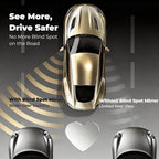 2 pcs Blind Spot Mirrors, 2" Heart Shaped HD Glass Convex 360° Wide Angle Side Rear View Mirror with ABS Housing for Cars SUV and Trucks, Chrome Heart shape, Pack of 2