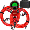 4 Tire Inflation Deflation System W/300PSI Digital Pressure Gauge | Fits up to 200" Wheelbase, Plastic Carry Box & Heavy Duty Hoses, Fits Truck, Car, Trailer, Motorcycle Offroad Vehicles, Red