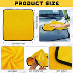 60 Pcs Yellow Microfiber Towels: 16"x16" Microfiber Drying Towels Bulk Micro Fiber Car Cleaning Cloth for Cars Drying Washing Polishing Cleaning Household Supplies