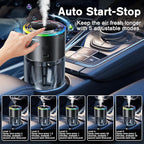 Smart Car Air Freshener Diffuser, 170ml/5.7FL OZ, Air Freshener Car Lasts for 6 Months, Car Fragrance Intelligent Auto On/Off, Ultrasonic Mist, 5 Modes, RGB Music Syncing Light, Teakwood