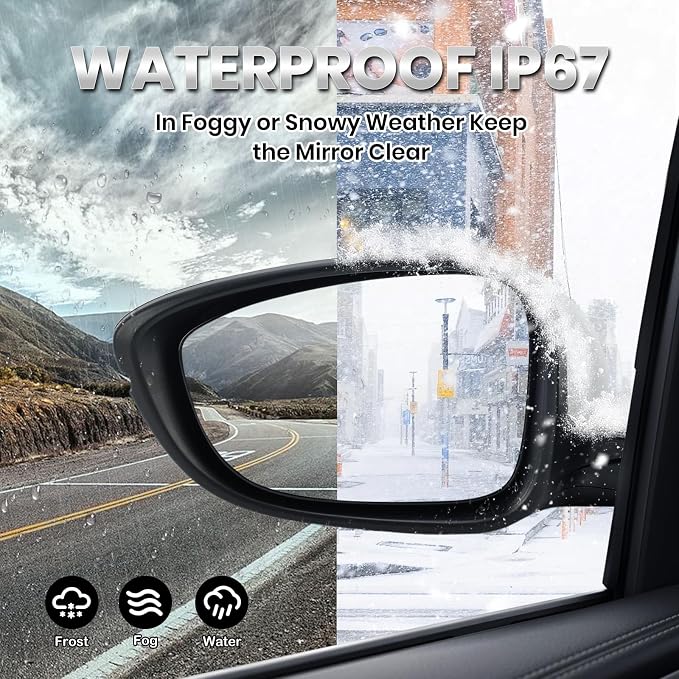 Left Driver Side Mirror Compatible with 2018-2022 Honda Accord Power Glass | Heated | with Blind Spot |with Turn Signal | Manual Folding Repalces HO1320330 (8Pins-Black)