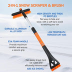30.7" Snow Brush and Ice Scrapers for Car Windshield Detachable Snow Scrapers with Foam Grip 360° rotatable for Cars, Trucks, SUVs 1Pcs Orange