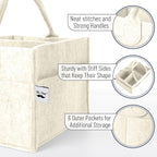 Mr. Pen- Baby Diaper Caddy Organizer, 2 Pack, Beige | Nursery Storage Bin and Car Organizer for Diapers and Baby Wipes