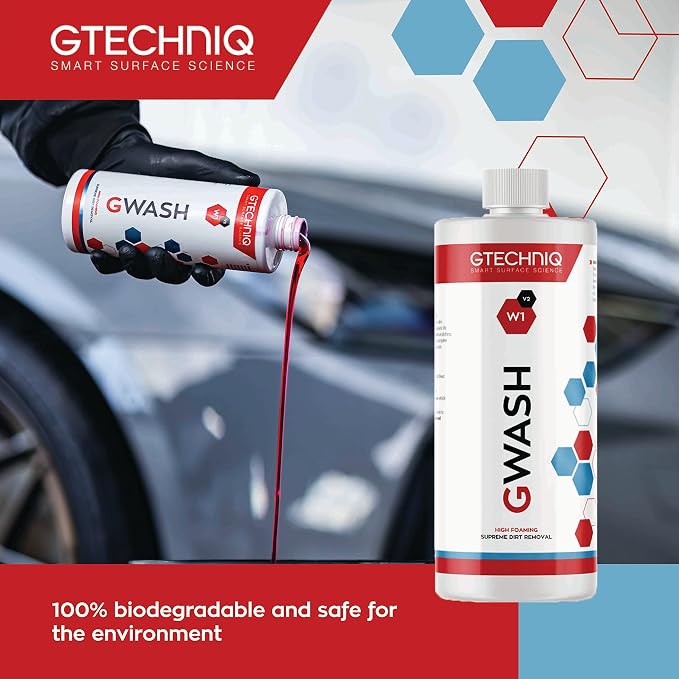 W1 GWash Shampoo, 8.45 fl oz | Advanced Car Care Solution, Enhances Protection and Shine, High Foam Content, Easy to Apply and Long-Lasting Results