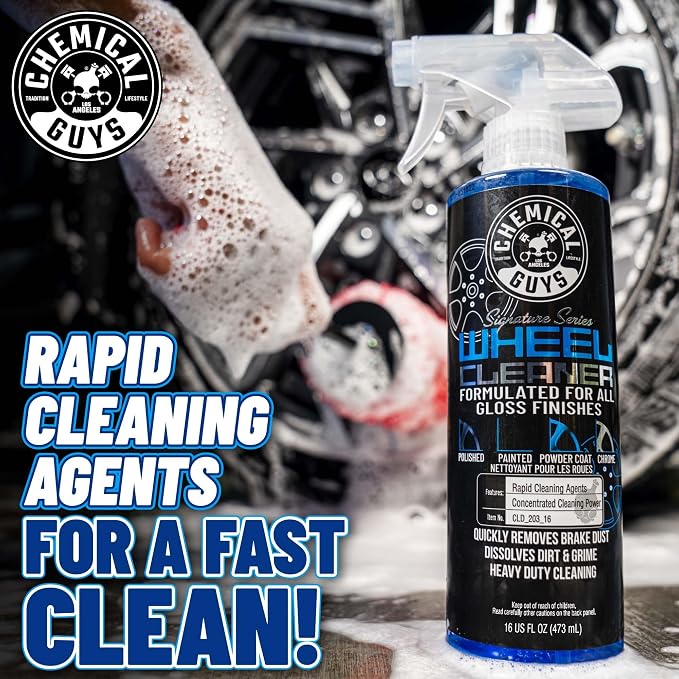 Wheel Cleaner Spray Signature Series - Safe for Gloss Finishes, Chrome, Painted, Powder-Coated, and Clear-Coated Wheels - Removes Brake Dust and Road Grime - 16 oz