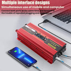 5000 Watt Red Power Inverter with LED Display,Dual AC Outlets,USB Port, 12V DC to 110V AC Converter Car Power Inverter for Vehicles, Car, RV, Truck, Off Grid Solar System, Outdoor Camping