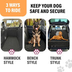 Dog Car Seat Cover for Back Seat, Waterproof Pet Protection Hammock, SUV Truck Car Backseat Protector with Safety Features, Blue
