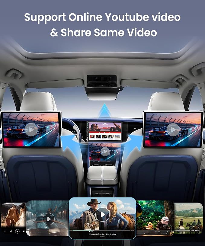 Wireless Carplay Android Auto Double Din Car Radio Stereo, 7 inch IPS Touchscreen Radio, 2 Din Car Radio Bluetooth, SWC, Backup Camera, Mirror Link, FM EQ, Type-C USB Fast Charging, Video Playback