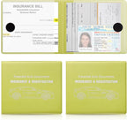 Car Registration and Insurance Card Holder, Vehicle Glove Box Car Organizer, Interior Car Accessories for Documents, Cards, License - 2 Pack