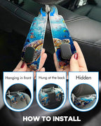 Purse Holder for Car, 2 Pack Heavy Duty Purse Hanger for Car, PU Leather Car Seat Hooks for Purses and Bags, Cute Turtle Headrest Organizer for Handbags & Backpacks