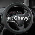 Customized Auto Car Steering Wheel Cover for Chevy 14.5-15 inches, Steering Wheel Cover for Chevrolet(Black Line-Standard Size)