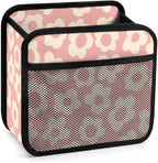 Car Backseat Organizer - Cute Aesthetic Car Storage Bin with Mesh Pocket & Reinforced Base - Universal Fit Hanging Seat Back Accessories for Women (Pink)