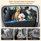 2026 Upgraded Back Seat Extender for Dogs - Large Hard Bottom Dog Car Seat Cover Holds 550lbs, Waterproof Dog Hammock Pet Bed with High-Density Foam Non-Slip Backseat Protector