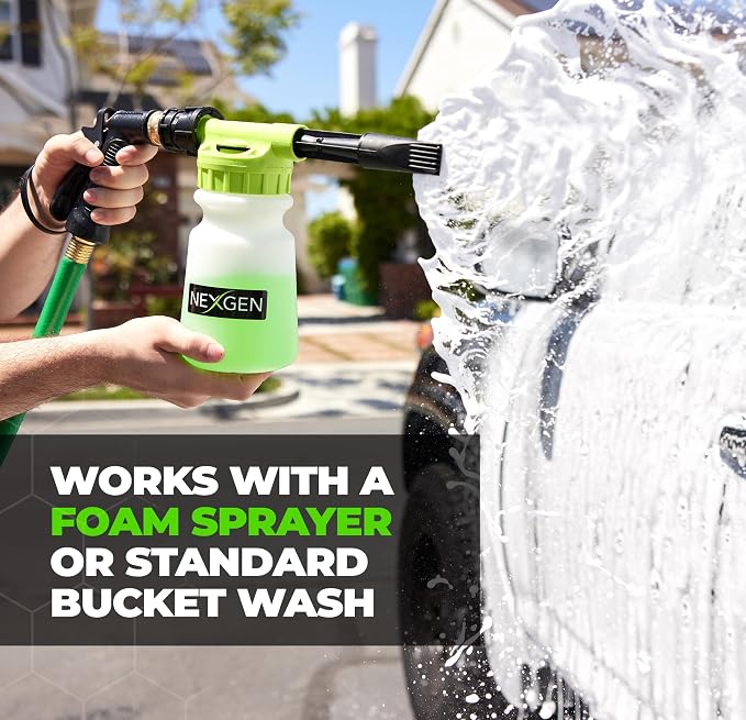 Premium Ceramic Soap (16oz) - Dual-Action Formula Car Wash Soap with SiO2 for Cleaning & Protection - Hydrophobic Water-Beading`- Car Cleaning Supplies - Safe for Paint, Glass, Chrome & More