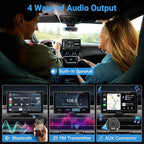 Carpuride W703 Wireless CarPlay for Apple CarPlay & Android Auto, 7" IPS Portable Car Audio Receivers with 4K Front and 1080P Backup Cam, Loop Recording/Mirror Link/Light & G-Sensor/Siri/Navigation/FM